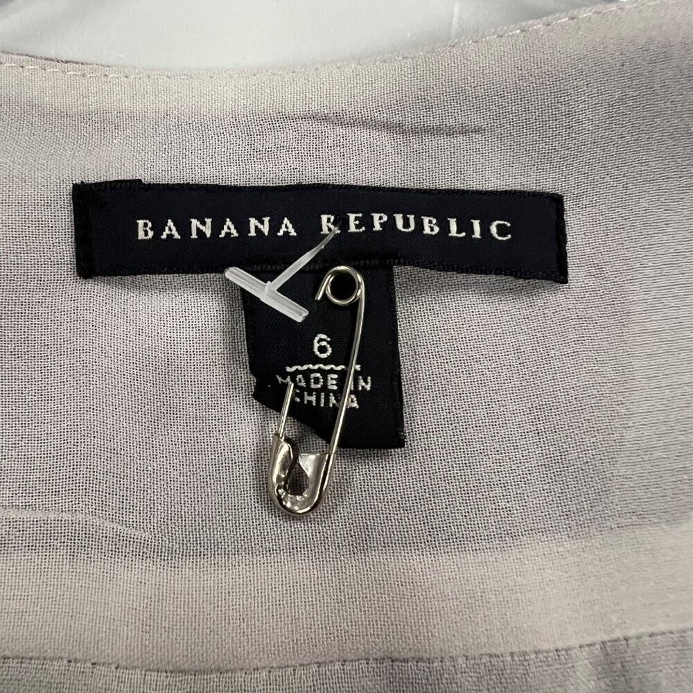 Banana Republic Women's Sleeveless Sheath Dress V-Neck Gray Size 6 - Picture 8 of 9